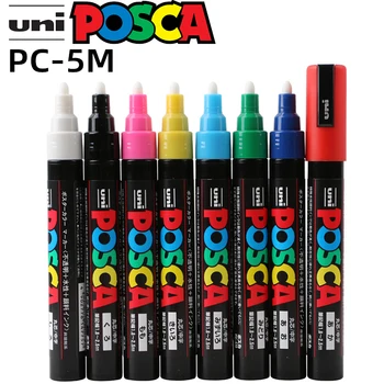 1 шт.. UNI POSCA PC-5M акриловый маркер 1,8-2,5 мм POP рекламная ручка граффити живопись CD металлический стеклянный фотоальбом DIY Маркер