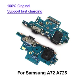 100% Оригинальная USB Зарядная Пластина Соединительная Плата Гибкий Кабель С Микрофоном Для Samsung Galaxy A72 A725 A725F Зарядное Устройство Порт Док-Станция
