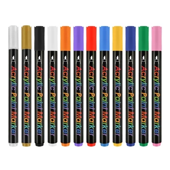 12 Цветов Акриловой Краски, Маркеры, Быстросохнущие Ручки для Граффити, Раскраска для Подростков