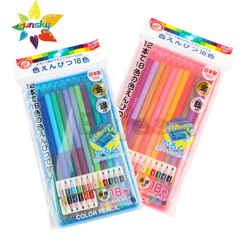 18 цветов, Япония, OEM, ручная роспись KUTSUWA, цветной карандаш, дети и ученики рисуют цветным карандашом, набор для рисования scholar