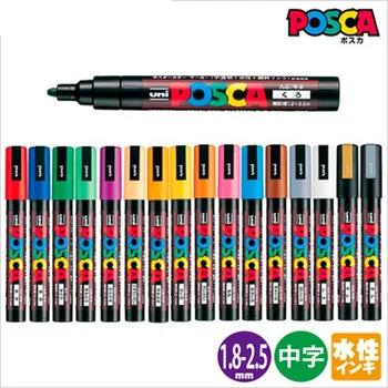 2024 Новый набор фломастеров POSCA PC-1M PC-3M PC-5M POP Рекламный плакат, граффити, ручная роспись ручкой для заметок