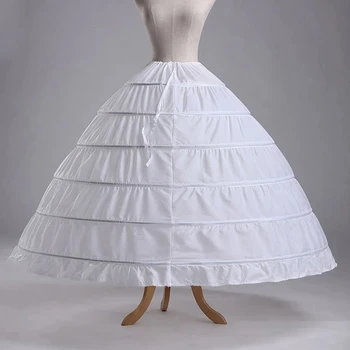 6 Обручей Пряжи Большая юбка Невесты, Поддерживающая Подвенечное платье, Нижняя юбка, Подкладка для женского костюма