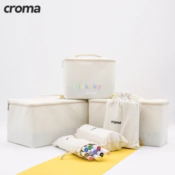 Croma katai X1, Маркеры на спиртовой основе с двумя наконечниками, набор цветов 12/24/36/48/60/72, Хлопчатобумажная холщовая сумка, 216 насыщенных цветов