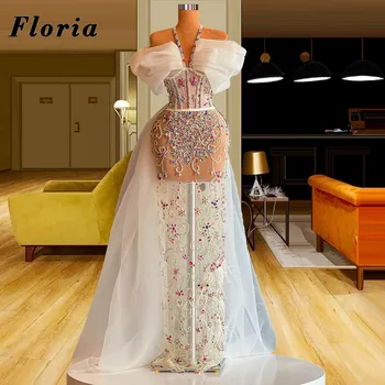 Floria Индивидуальные Иллюзионные платья для выпускного вечера с бисером, Длинные выпускные платья для девочек, платье для красной ковровой дорожки 2022, Элегантные вечерние платья
