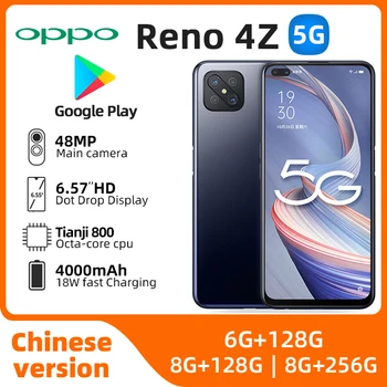 oppo Reno4z 5G Android Разблокирован 6,57 дюйма 8 ГБ оперативной памяти 256 ГБ ПЗУ Всех цветов в Хорошем состоянии Оригинальный подержанный телефон