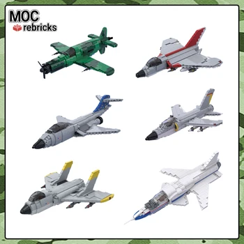 Военный истребитель серии Attack MOC, строительный блок, самолет, сборка модели своими руками, головоломка, Кирпичные игрушки, Подарки на День рождения для детей 790 шт.