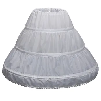 Горячая распродажа, нижняя юбка с 3 обручами для девочек, кринолиновая юбка с цветочным узором для девочек