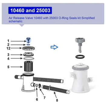 Для фильтрующих насосов, выпускных клапанов 10460 10264, клапана выпуска воздуха Для сменных уплотнительных колец Intex, аксессуаров для бассейна