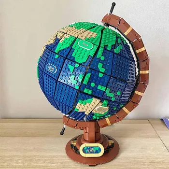 Идеи Карта Глобуса Мира Земля 2585 шт В сборе Moc Building Block Model Kit Совместимый 21332 Развивающих кубика Игрушки для подарка малышу