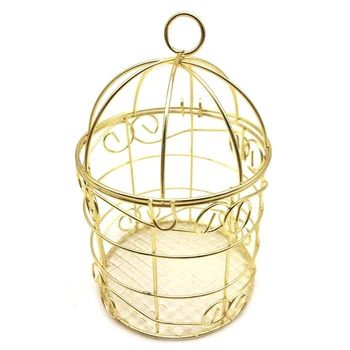Кормушки для диких птиц Подвесной инструмент для кормления на открытом воздухе Дозатор шариков для сала из золотого металла