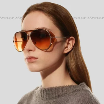 Летний Новый стиль, Классические Женские Солнцезащитные Очки Pilot, Винтажные Металлические Очки Street Beat Shopping Mirror Oculos De Sol Gafas UV400