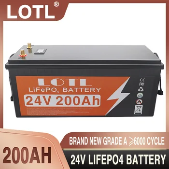 Литий-железо-фосфатная батарея LiFePO4 24V 200Ah Встроенный цикл BMS 6000 + Для Замены Большей части резервного источника питания Домашнего хранилища энергии