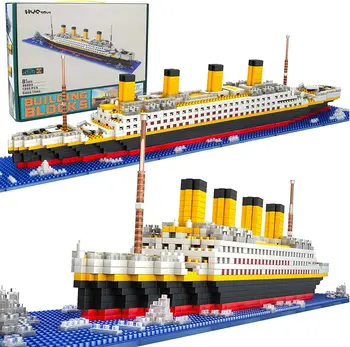 Набор строительных блоков Titanic Micro Mini, 1860 шт., строительные кирпичи для модели игрушечного корабля 