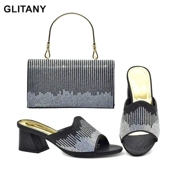 Новый дизайн сумок и обуви для женщин, женская обувь, украшенная кристаллами, обувь больших размеров, роскошные слипоны для женщин