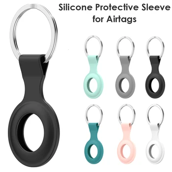 Новый мягкий силикон для Apple Airtags, локатор защитного кожуха, металлическое кольцо, пряжка, спортивный защитный кожух, защищающий от потери.