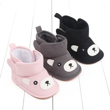 обувь для детей от 0 до 1 года, детские сапожки с медвежьей головой, теплая детская обувь, двойные детские сапожки, обувь для малышей M22-4M