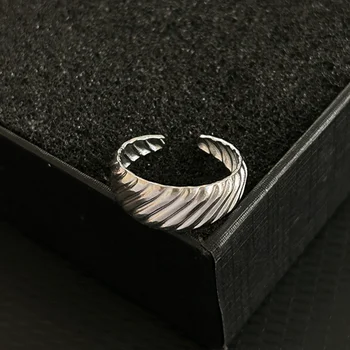 Овальное глянцевое женское кольцо в форме волны из нержавеющей стали