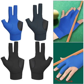 Перчатки для бассейна с 3 Пальцами, Нескользящие Перчатки Для Игры В Бильярд, Перчатки Для Бильярдного Кия для Левой/Правой Руки, Дышащие Бильярдные Перчатки для Женщин И Мужчин