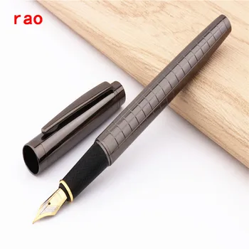 Роскошное качество 856 Перьевая ручка Pure grey line Business office со средним кончиком, Новая ручка для канцелярских принадлежностей для школьников