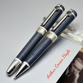 Роскошные Подарочные ручки MB Arthur Conan Doyle Сине-черная шариковая ручка-роллер с уникальным увеличительным стеклом и круглым дизайнерским зажимом
