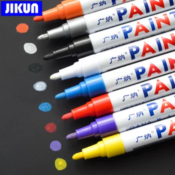Ручка для рисования-JIKUN 12шт. Автомобильная краска для подкраски шин Граффити Водостойкие перманентные маркеры на масляной основе для металла, дерева и т.д.