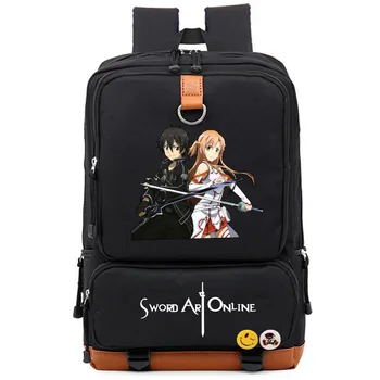 Рюкзак с принтом Sword Art Онлайн SAO Аниме, Школьная сумка для мальчиков и девочек, студенческий рюкзак для ноутбука, повседневный рюкзак для книг