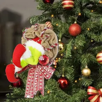Украшение для Рождественской елки Как Гринчи украли Рождественские Мягкие ножки Эльфа, застрявшие в рождественском венке из мешковины, домашний декор для вечеринки