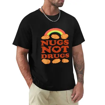 Футболка Nugs Not Drugs, Забавная футболка с куриным наггетом, футболка с принтом животных больших размеров для мальчиков, мужские футболки большого и высокого роста