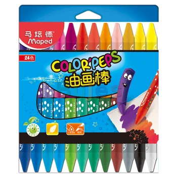 Цветные карандаши Maped для детей. набор масляной пастели 12/24/36/48 цветов.Красочные и удобные для восприятия. Карандаши для граффити для школьников, художественные принадлежности