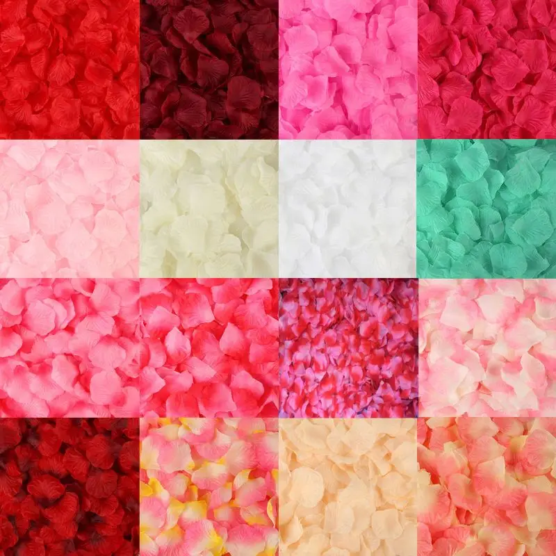 1000 шт. разноцветных искусственных лепестков свадебных роз Petalas Аксессуары для шелковых цветов Изображение 0