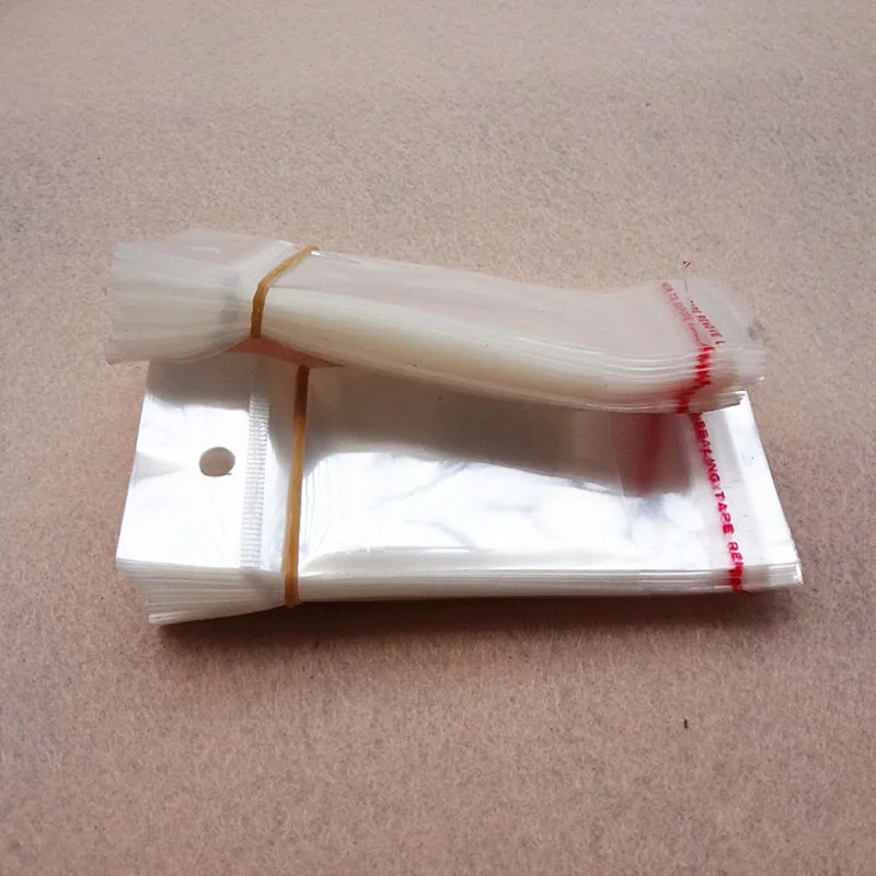 12x5.5cm 100Pcs упаковка мелких Ювелирных Изделий и Дисплей Прозрачные Пластиковые Пакеты OPP Для Прозрачной Упаковки Sacolas Plasticas Пластиковый Пакет Изображение 1