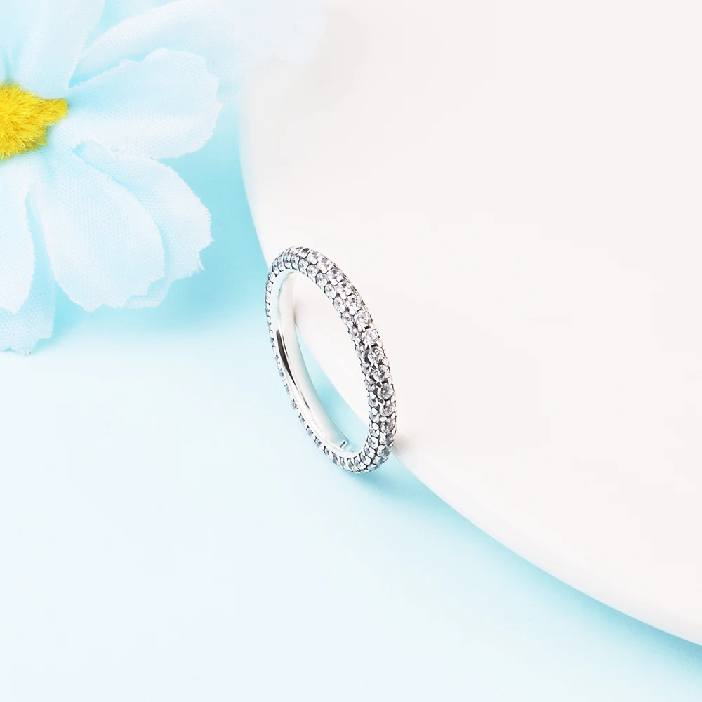 2023 Новое серебро 925 пробы, однорядное кольцо с вечным покрытием, свадебные оригинальные кольца для женщин, ювелирные изделия Bague Femme, Бесплатная доставка Изображение 4
