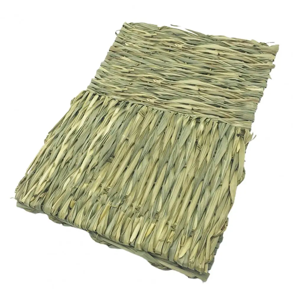Безопасный коврик для морской свинки ручной работы квадратной формы, натуральный коврик для сна мелких животных, травяной коврик для домашних животных, удобный Изображение 2