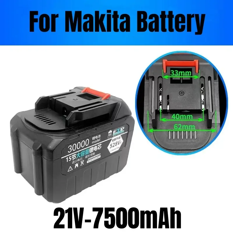 Для Makita. Перезаряжаемые литий-ионные аккумуляторы 21V 228VF 328VF.Подходит для больших электроинструментов, пистолетных дрелей и отверток Изображение 5