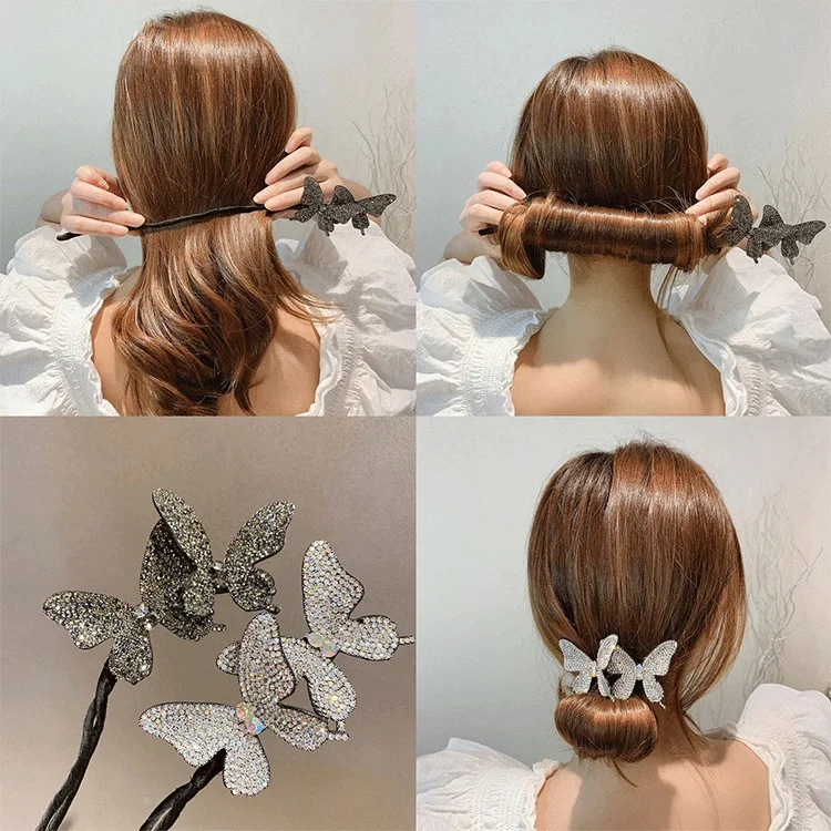 Женские ленты для волос с бабочками Для Корейских девушек, Повязка на голову для волос, держатель для Конского хвоста, Аксессуары для волос, Головной Убор Изображение 0