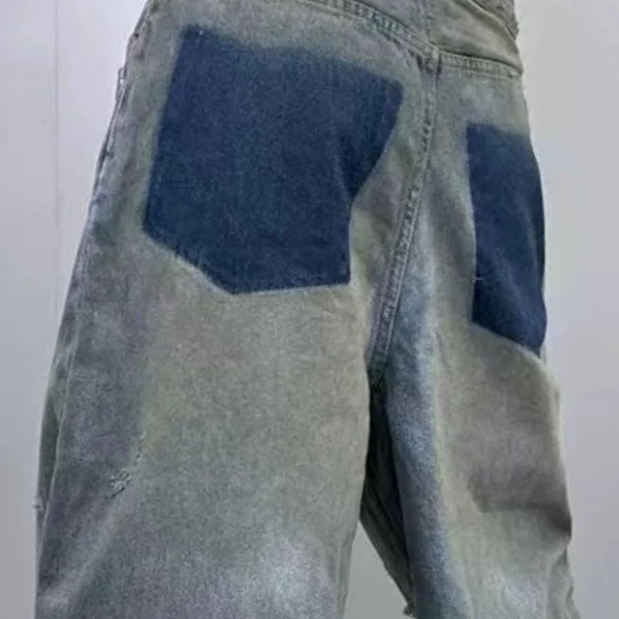Модные джинсы высокого класса, оригинальный роскошный дизайн передних и задних двойных карманов, знаменитые рваные джинсы унисекс высокого качества Изображение 1