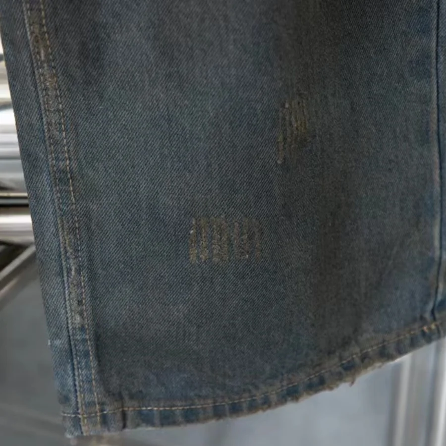 Модные джинсы высокого класса, оригинальный роскошный дизайн передних и задних двойных карманов, знаменитые рваные джинсы унисекс высокого качества Изображение 3