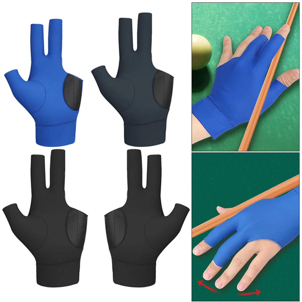 Перчатки для бассейна с 3 Пальцами, Нескользящие Перчатки Для Игры В Бильярд, Перчатки Для Бильярдного Кия для Левой/Правой Руки, Дышащие Бильярдные Перчатки для Женщин И Мужчин Изображение 0