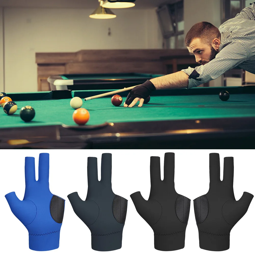 Перчатки для бассейна с 3 Пальцами, Нескользящие Перчатки Для Игры В Бильярд, Перчатки Для Бильярдного Кия для Левой/Правой Руки, Дышащие Бильярдные Перчатки для Женщин И Мужчин Изображение 1