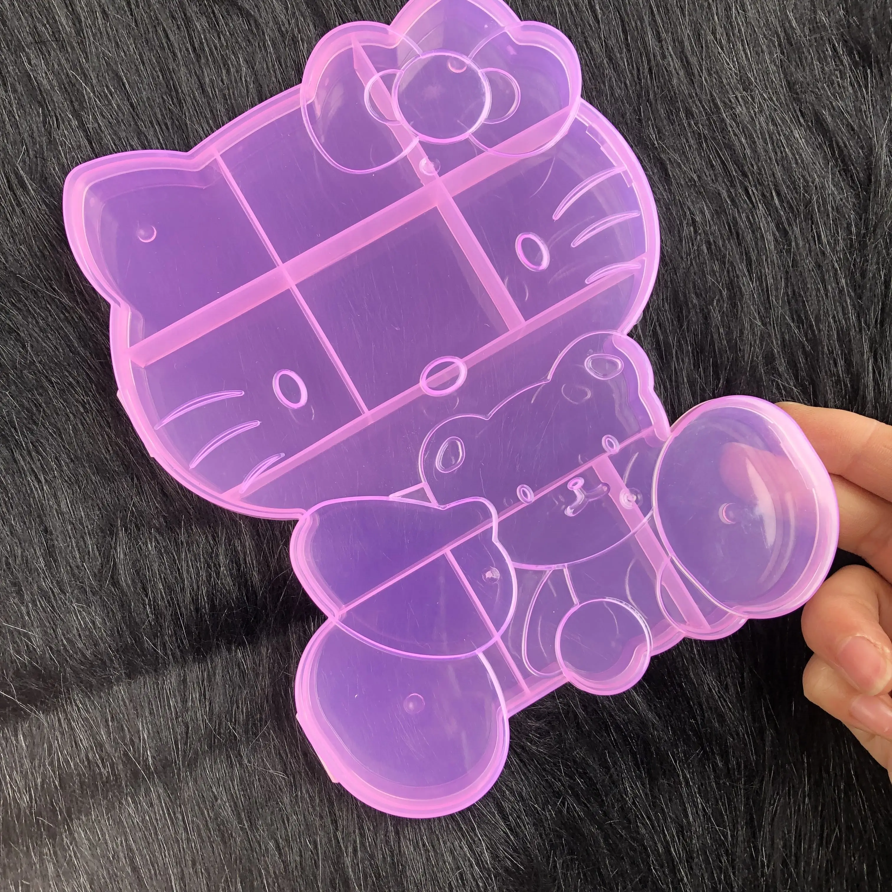 Розовая коробка Kawaii Hello Kitty, футляр для хранения ногтей, бусины, подвески со стразами, Органайзер для дизайна ногтей, Инструмент для макияжа Sanrio Изображение 1