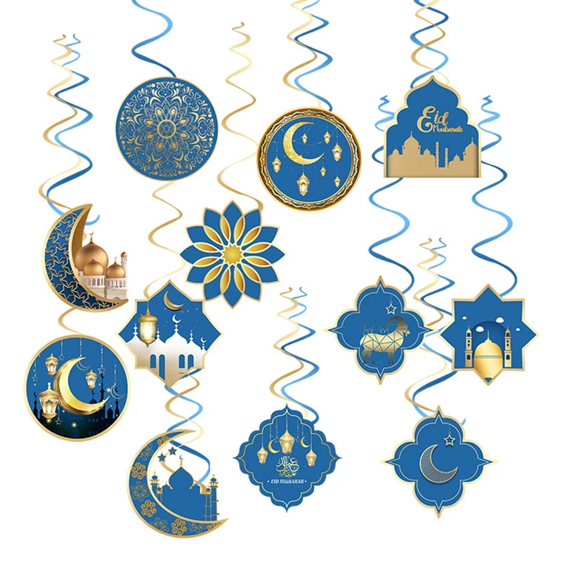 Украшение Ид Рамадан, вечерние мечети, спиральная подвеска, украшение Рамадана для дома в Рамадан Изображение 3