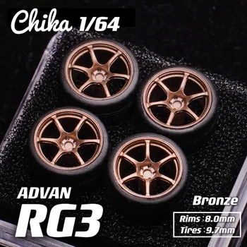 1/64 Колеса Chika 9,7 мм/8,9 мм + Шины Рабочие CVX CVD/BBS REV7/Enkei RCT5 GTC02 для Модифицированных Деталей Автомобиля модели 1:64