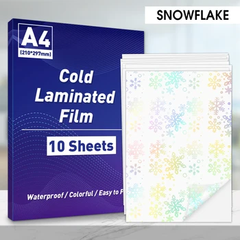 10 Листов прозрачной бумаги в виде снежинок, самоклеящаяся пленка для холодного ламинирования, бумага формата А4, лист для голографического ламинирования, Фото своими руками