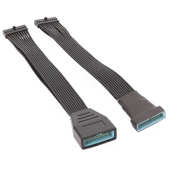 15-Сантиметровый черный гибкий плоский кабель USB 3.0 20Pin 19Pin переходник между мужчинами и женщинами для ПК