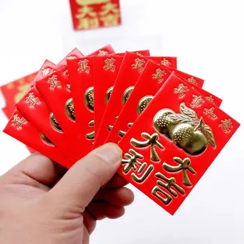 25 штук новогодних мини-монет, красный конверт, Китайский Красный конверт для денег, Новогодняя сумка для благословения, Китайский праздничный подарок