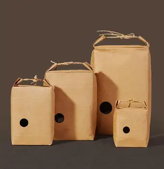 9 * 5 * 11 см Крафт-бумажный пакет / подставка для бумажных подарочных пакетов / пищевых бумажных пакетов / Коробка для печенья с подставкой для сухих фруктов из грецкого ореха с ручкой