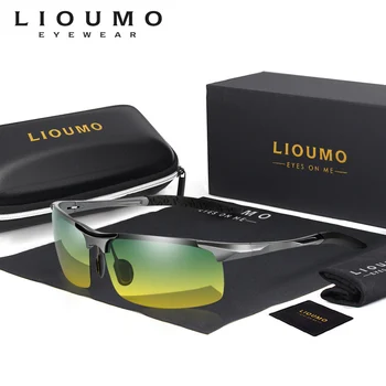 LIOUMO Высококачественные Алюминиево-Магниевые Солнцезащитные Очки Дневного Ночного Видения Для Вождения Мужчин, Поляризованные Антибликовые Очки Для Женщин, lentes de sol