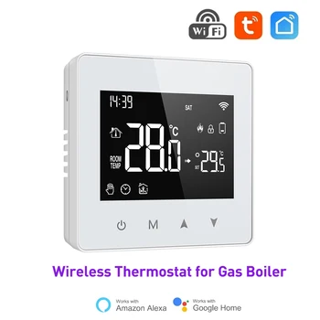 Tuya Smart WIFI Термостат для Газового Котла Отопления Дома Регулятор Температуры Программируемый Термостат Alice Alexa Google Home