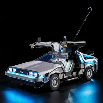 В НАЛИЧИИ 10300 С подсветкой DeLorean DMC-12 Back to the Future Time Machine Концепт-кар Строительные блоки Кирпичи Игрушки Подарок