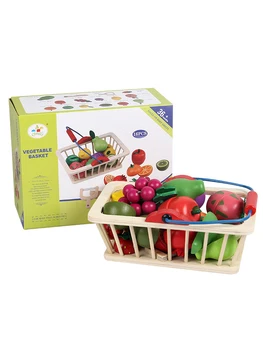 Деревянные игрушки для игры с едой | 16шт Магнитных кухонных принадлежностей для игр | Деревянные Овощи и фрукты Раннего выпуска